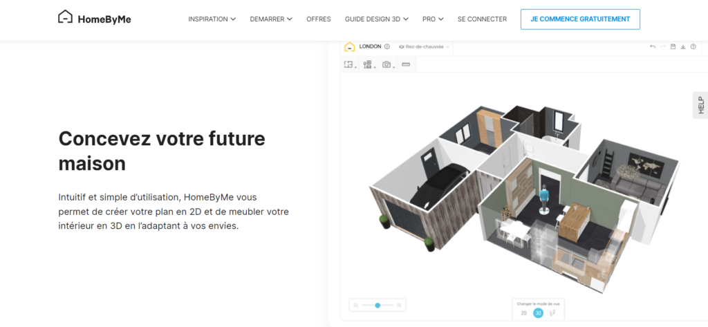 homebyme interface design interieur ia